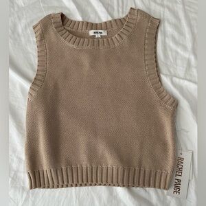Rachel Paige Tan Sleeveless Sweater size large